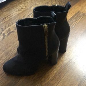 Black suede/ leather booties